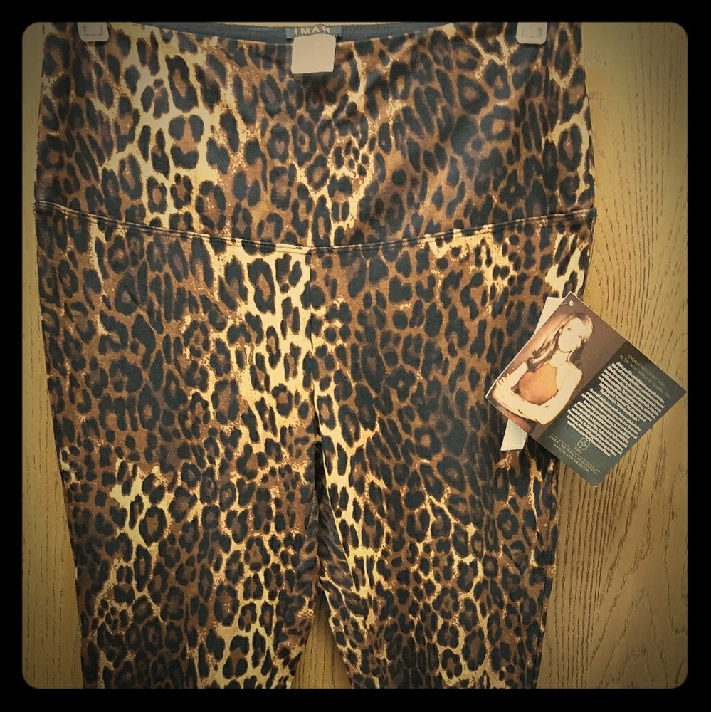 NWT-  IMAN Leopard-print Leggings